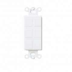 Lutron SATIN 6PORT FRAME W/BLANKS>